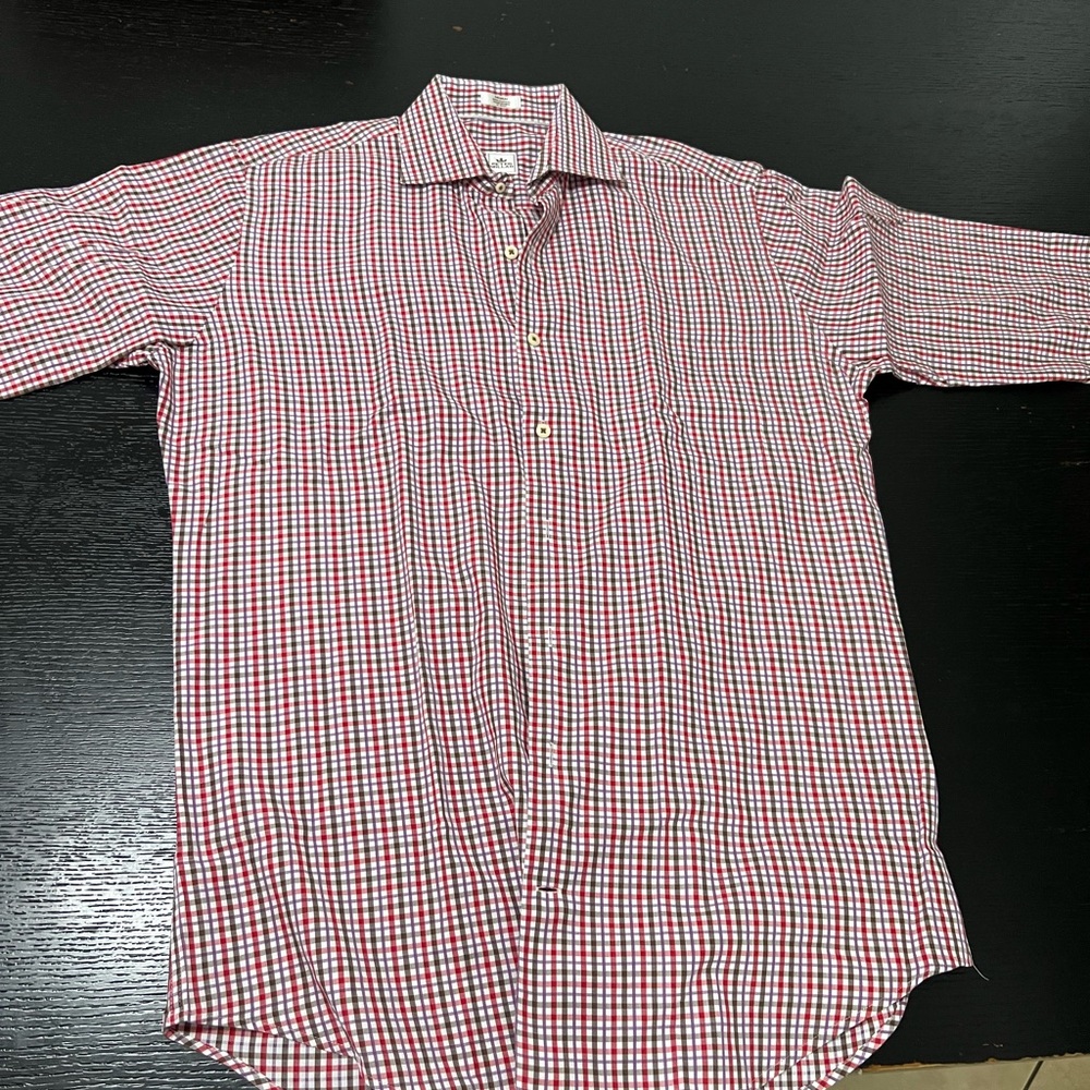 Peter Millar Red and White Casual Button Down Shirt